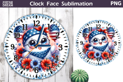 Patriotic Clock Face Sublimation | 4th of July Clock Design Product Image 1
