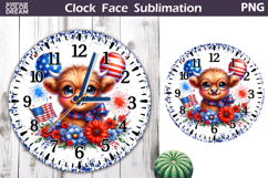Patriotic Clock Face Sublimation | 4th of July Clock Design Product Image 1