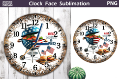 Patriotic Clock Face Sublimation | 4th of July Clock Design Product Image 1
