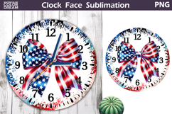 Patriotic Clock Face Sublimation | 4th of July Clock Design Product Image 1