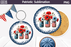 Memorial Day Round Coaster | Patriotic Car Coaster Product Image 1