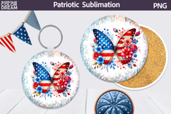 Memorial Day Round Coaster | Patriotic Car Coaster Product Image 1