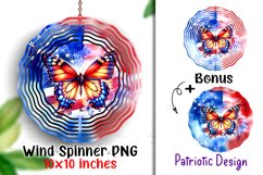 4th of July Colorful Butterfly Wind Spinner 10 x10 inches Product Image 1