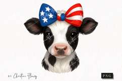 Cute Patriotic Cow PNG | 4th Of July PNG Product Image 1