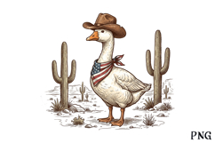 Patriotic Cowboy Goose PNG Product Image 1