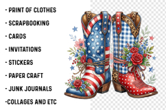 Patriotic Cowgirl Boots PNG Product Image 3