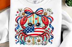 Patriotic Crab Sublimation PNG Product Image 2