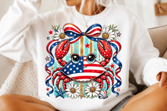 Patriotic Crab Sublimation PNG Product Image 3