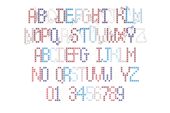 Patriotic Cross Stitch Color Font Product Image 2