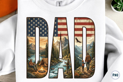 Patriotic Dad Png, Fishing Hiking Dad Png Product Image 1