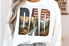 Patriotic Dad Png, Fishing Hiking Dad Png Product Image 2