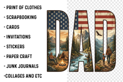 Patriotic Dad Png, Fishing Hiking Dad Png Product Image 3