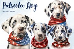 Patriotic Dalmatian Watercolor Clipart Dog Breed USA Scarf Product Image 1