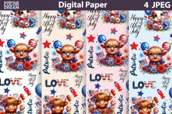 Patriotic Digital Paper | 4th Of July Background Product Image 1