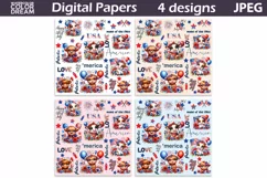 Patriotic Digital Paper | 4th Of July Background Product Image 2