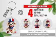 Keychain Patriotic Dog Knitted Product Image 1