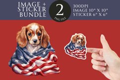 Patriotic Dog Sticker &amp; Clipart Watercolor PNG