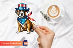 Patriotic Dog Sticker, 4th of July Animal Sticker Product Image 1