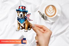 Patriotic Dog Sticker, 4th of July Animal Sticker Product Image 1