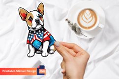 Patriotic Dog Sticker, Independence Day Animal Sticker Product Image 1