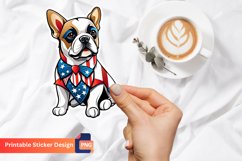 Patriotic Dog Sticker, Independence Day Animal Sticker Product Image 1