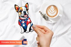 Patriotic Dog Sticker, Independence Day Animal Sticker Product Image 1
