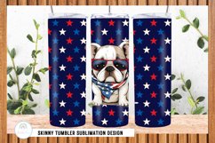 4th of July Patriotic Dog Tumbler Sublimation Design Product Image 4