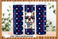 4th of July Patriotic Dog Tumbler Sublimation Design Product Image 4
