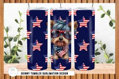 4th of July Patriotic Dog Tumbler Sublimation Design Product Image 3