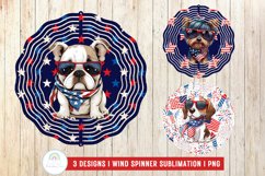4th of July Patriotic Dog Wind Spinner Sublimation Design Product Image 1