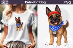 Patriotic Dog Clipart | 4th of July Belgian Malinois Product Image 1