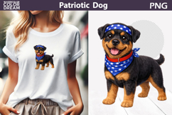 Patriotic Dog Clipart | 4th of July Rottweiler Product Image 1