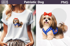Patriotic Dog Clipart | 4th of July Shih Tzu Product Image 1