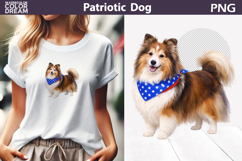 Patriotic Dog Clipart | 4th of July Sheltie Product Image 1