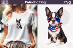 Patriotic Dog Clipart | 4th of July Boston Terrier Product Image 1