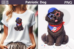 Patriotic Dog Clipart | 4th of July Newfoundland Product Image 1