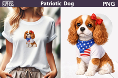 Patriotic Dog Clipart | 4th of July Cavalier King Charles Product Image 1