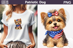Patriotic Dog Clipart | 4th of July Yorkshire Terrier Product Image 1