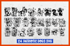 24 Patriotic Dog with American Flag, 4th of July Product Image 1