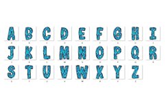 Patriotic Doodle Alphabet Independence Day Letters Hand Draw Product Image 2