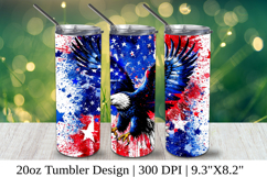 Bald Eagle 4th of July Tumbler Wrap PNG 1 Product Image 1