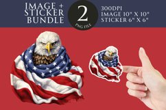 Patriotic Eagle Sticker &amp; Clipart Watercolor PNG