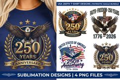 USA 250th Anniversary, Patriotic Eagle PNG, America 250th Birthday, 1776-2026 Eagle Shield, Semiquincentennial SVG, American Flag Eagle PNG, USA 250 Years Bundle, Patriotic Sublimation Design, Eagle T-Shirt Graphics, 4th of July Eagle Art