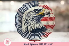 Patriotic Eagle Wind Spinner, Door Hanger Png, Keychain Png, Car Coaster