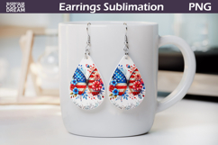 Patriotic Butterfly Teardrop Earrings | USA Flag Sublimation Product Image 1