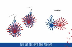 4th of July Earrings Laser Cut Template