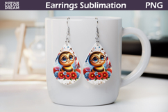 Patriotic Bee Teardrop Earrings | USA Flag Sublimation Product Image 1