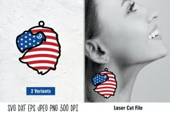 4th of July Earrings laser Cut| Patriotic Earrings SVG