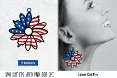 Patriotic Earrings SVG| 4th of July Earrings Template