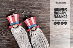 Patriotic Earrings Laser Cut Design | Macrame Earrings Product Image 1
